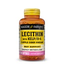 LECITINA NATURAL MASON com Kelp, Vinagre Vitamina B6 e Apple Cider, Fórmula de dupla ação, 100 Softgels