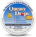 Três Lollies Queasy Drops Plus - Lozenges com Pectin & Honey para acalmar uma boca seca - aliviar náuseas e doença de movimento - Natural - 21 ct