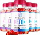 (5 Pack) Slim Aura Keto ACV Gummies - Oficial Slim Aura Keto Plus Apple Cider Vinagre 1050MG Advanced Formula Gummys, All Natural Premium Formula, Slimaura Gomitas Comentários, 300 Gummies para 5 meses