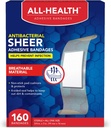 Todas as faixas de adesivo antibacterianos de saúde, 3/4 em x 3 em, 160 ct . Ajuda a prevenir a infecção, proteção extra grande confortável para primeiros socorros e cuidados de feridas