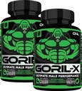 Suplemento de reforço de testosterona para homens - Goril X Treino Pílulas de reforço masculino 1000mg - Aumentar Tamanho, Força e Energia - com Erva Horny Goat, Tongkat Ali & Tribulus Terrestris - 60 Cápsulas (2pk)