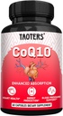 CoQ10 400MG Suplemento por serviço Cápsulas Coenzyme Q10 com raiz de dente de leão orgânico 840MG, cálcio 64MG, Extrato de pimenta preta 40MG o suporte para a saúde do coração e produção de energia