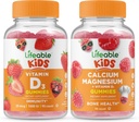 Vitamina D Crianças + Magnésio de Cálcio Crianças, Gummies Bundle - Grande Degustação, Suplemento Vitamina, Gluten Free, GMO Free, Gummy mastigável