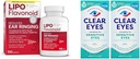 Lipo-Flavonóide Alívio ao zumbido Saúde do ouvido Vitaminas 100 Caplets e Olhos claros gotas sensíveis do olho 0,5 Oz 2 Pacote