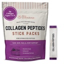 Peptídeos Colágeno Consciente ao Vivo Pó Pacotes sem sabor - Pó de Colágeno Hidrolisado - Cabelo, Pele, unhas, e suporte conjunto - Tipo I & III Suplementos de Colágeno de Grass-Fed para Mulheres e Homens - Pacote de 20