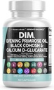 Nutracêuticos limpos DIM Evening Primrose Black Cohosh Cálcio D-Glucarato Sulforaphane Flax Seed Extract - Hormonal Support Vitaminas para Mulheres com Dong Quai - 60 Caps