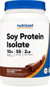 Nutricost Soja Proteína Isolate Pó, 2 LB Leite Chocolate - 10 gramas de proteína por serviço, Vegan, GMO-Free & Gluten Free