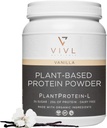 Baunilha em pó de proteína-L vegetal, Vegan, Orgânico, Sem Dairy, Sem açúcar, Sem glúten, Keto, Baixo carboidrato, Ingredientes limpos, Low Fodmap, para homens e mulheres, 25g, 27 Servings, 33oz