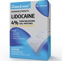 CARELAND 4% Lidocaína patches 18 Pcs à prova d'água máxima força Back Pain Alief Products Patches com borda forte adesivo, para Neck Knee Nerve Ombro alívio dor relaxamento muscular, super pegajoso