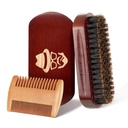 Escova de barba, 100% javali Bristle natural preto Walnut madeira barba pente bigode escova de barbear escova de cabelo facial