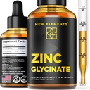 Zinco Suplementos 50mg Suplemento Zinco Líquido Drops Zinco Glycinate para Adultos Suportes Saúde Imunitária