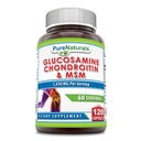 Puro Naturals Glucosamine Chondroitin & HSH Suplemento 1850 Mg por Serving 120 Cápsulas Não-GMO □ Gluten-Free □ Made in USA