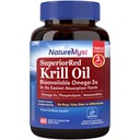 Krill Oil 1000 mg Softgels, Krill Oil Omega-3s, EPA, DHA, Astaxantina e fosfolipídios, 60 contagem (Pacote de 1), Não-GMO, Sem glúten, Made in the USA