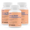 Curista Genéricos Levocetirizine Dicloridrato 5mg Bulk (270 comprimidos), comprimidos de alergia, 24 horas de alívio de alergia - Medicina de alergia (3 embalagens de 90 comprimidos)