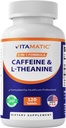 Vitamatic L-Theanina 200mg com Cafeína 100mg – 120 Comprimidos Vegetarianos Suplemento Nootrópico para Energia Focada & Claridade Mental