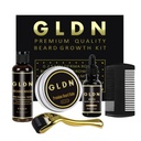 GLDN Beard Kit . inclui óleo de barba, sérum de barba, pente de barba e rolo derma de barba