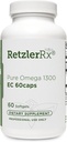 HormoneSynergy Omega 1300 EC Fish Oil Softgels - Suplemento Omega 3 de alta resistência com Absorção Melhorada - IFOS Verificado, Entérico revestido, 600mg EPA, 260mg DHA - 60 contagem