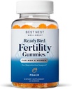 Melhor Nest Wellness Gummies Fertilidade - Multivitamin pré-natal para apoio à concepção - Suplemento nutricional com vitaminas metiladas - Apoio à saúde vibrante com coenzima Q10 - Peach, 60 Gummies