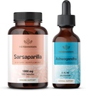 HERBAMAMA Sarsaparilla e Ashwagandha Kit - Pacote de 1000 mg Sarsaparilla Raízes Cápsulas & Ashwagandha Root Tintura 2 fl oz - Vegan, Não-GMO, Açúcar & Álcool - 2 Pack