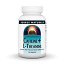 Fonte Naturals Cafeína + L-Teanina, Energia e Foco Suporte de Chá Verde* - 120 Comprimidos