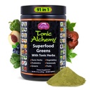 Dragão Ervas Alquimia Tônica Superalimentar Verdes Pó com 91 Ingredientes: Ervas Tónicos, Ashwagandha, Cogumelos, Probióticos, Super Verdes, Algas, Frutas, Vegetais, Espirulina - 30 Serve