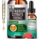 Citrato de potássio gotas líquidas, Suplemento de potássio 1000mg apoio líquido alívio do cãimbra muscular, saúde do coração e sono, Altamente absorvível para adultos Mulheres e homens, Vegan, 30 Servings