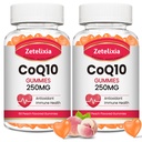 2 embalagens CoQ10 pastilhas, 5X melhor absorção coenzima Q10 para energia celular e suporte antioxidante, 120 pastilhas de pêssego