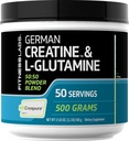 Fitness Labs alemão Creatina e L-Glutamina 1,1 lbs Mono-hidratado e Creapure Pó Vegan Fitness Supplement