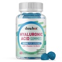 Gummies de ácido hialurônico, Suplementos de ácido hialurônico com vitamina C & Biotin 5000mcg para a pele, cabelo, unhas de saúde, Joints Suplementos para mulheres e homens, Baixo açúcar, Vegan, Não-GMO, 60 Condes