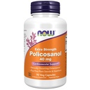 Now Foods Supplements, Policosanol 40mg com Pine Plant Sterols e Hawthorn, dosagem extra, 90 Veg Cápsulas