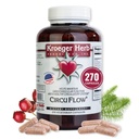 Kroeger Herb Produtos, Circu Flow, Hawthorn Suplemento para suporte cardíaco, Suplemento de circulação diária, Promove a função cardiovascular com Hawthorn Berry, Não-GMO, 270 cápsulas, Made in USA