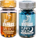 Genéricos Bypass Duo Select & PURIFY - Quem é grasa de día y de Noche (Selecionar 30caps) - (purificar 60caps), Azul e Ouro