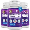 Genex Formulas 1500mg Resveratrol com BioPerine para Absorção (3 Pacote) Cápsulas Orgânicas Trans-Resveratrol de Algas Japonesas, Suplemento Antioxidante para Envelhecimento Saudável