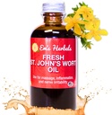 Óleo de Ervas Frescas de St. John - Selvagem Colhida nos EUA, Solução Natural para Desconforto Nervo, Erupções da Pele, Ferimento, Cicatriz e Stretch Marks - Pele, Rosto, Corpo, Cabelo, Óleo de Massagem (4 Oz)