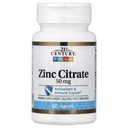 Comprimidos de Citrato de Zinco do Século XXI 50mg, 60 Count