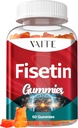 Fisetin Suplementos 500mg - Gummy Suplemento, poderoso mistura antioxidante para suporte à saúde celular - Vegan & Fórmula não-GMO com flavonoides e extratos de plantas, aumentar a função cognitiva, 60 chicletes