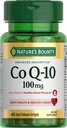 Nature's Bounty CoQ10 100mg para apoio à saúde do coração, não-GMO Q-Sorb Coenzyme Q-10 Apoio antioxidante e bem-estar cardiovascular, Suplemento dietético, Rapid Release Softgels, 45 ct