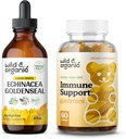 Selvagem e orgânica Echinacea Goldenseal Tintura 4 fl oz & Imune Gummies de suporte