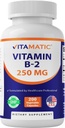 Vitamina Vitamática B2 (Riboflavina) 250 mg - 200 Cápsulas Suporte Energia Celular e Produção de Células de Sangue Vermelha