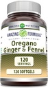 Formulas surpreendentes Óleo de orégano com Ginger e suplemento de funcho