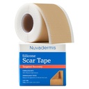 NUVADERMIS Fita Cicatriz de Silicone para Cicatrizes Cirúrgicas - 120" x 1,5" Roll - Fita Cicatriz de Grau Médico para Rugas, Cicatrizes Cirúrgicas, Cicatrizes Kelóides e Cicatrizes Hipertróficas - Folhas Cicatrizes Reutilizáveis Roll - 1 Pack