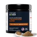 Four Leaf Rover Seven Shrooms - Suplemento de cogumelos orgânicos para cães - Veterinário Formulado extrato de cogumelos inteiros