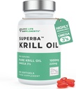 Krill Oil Omega 3 Cápsulas de alta resistência 1000mg . Sustainable Fished in Antárctico .. 60 Red Softgels .. Suplementos de cuidados conjuntos ..
