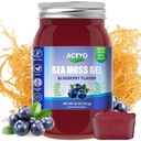 ACEYO (18 OZ) Irish Sea Moss Gel orgânico Raw Vegan Blueberry Flavor 102 Vitaminas e Minerais Selvagem Colhida Não-GMO Imune Defesa Booster Thyroid Digestive Support