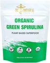Verde espirulina em pó - Superalimento baseado em plantas - Alga azul-verde, Sem cheiro de peixe, Cor de alimentos naturais para smoothies & Protein Drinks - USDA Organic, Vegan, Gluten Free