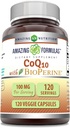 Fórmulas surpreendentes CoQ10 com BioPerine 100 Mg □ Cápsulas vegetarianas Suplemento □ Não-GMO □ Gluten-Free