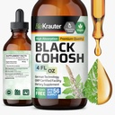 BIO KRAUTER Preto Cohosh Tintura - Vegan Preto Cohosh Suplementos Mulheres Apoio - Álcool e Açúcar Grátis - 4 Fl.Oz.