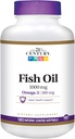 21th Century Fish Oil 1000 mg Entérico revestido Softgels, 180-Count (Pack de 2)
