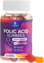 Gomas de ácido fólico para as mulheres 785 mcg, Vitaminas pré-natais essenciais para a mãe e bebê, Vegan chiclete suplemento fólico, diária vitamina B9 folato de força extra, Antes durante após a gravidez - 60 chicletes