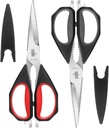 LIVINGO Tesoura de cozinha, 2 Pack 9.25" Utilitário Tudo Propósito Tesouras de Aves Pesadas Lavadora de pratos seguro, Venha além aço inoxidável afiado cozinhar tesouras de alimentos para cortar carne, frango, legumes, peixe